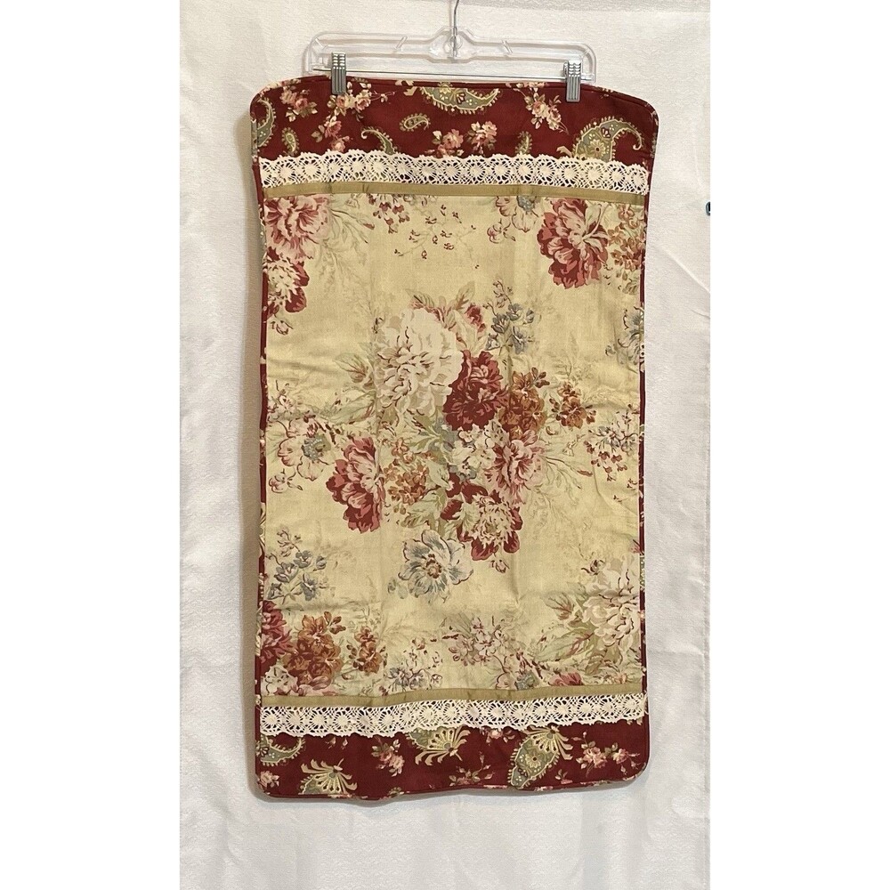 NEW Waverly Ballad Bouquet Roses Crimson Floral King Pillow Sham Lace Trim RARE - Picture 4 of 11